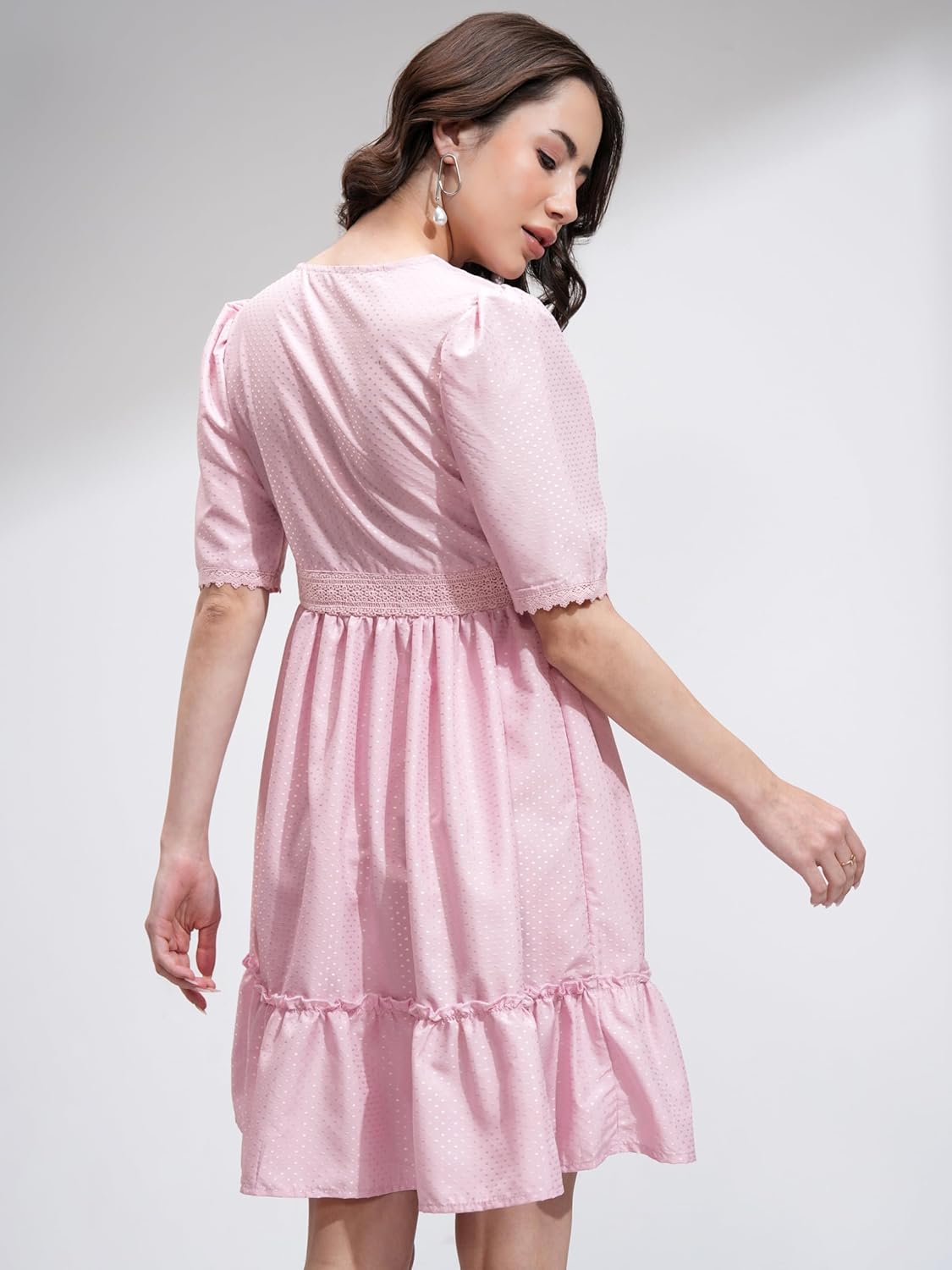 Tokyo Talkies Women's Short Sleeves V-Neck Printed Dresses | Stylish Dresses | Casual Dresses by Prixsa.com - Image 3