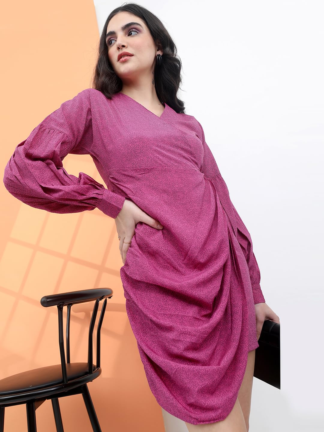 Tokyo Talkies Women's Polyester TTJ6007651 Calf Length Dress by Prixsa.com - Image 4