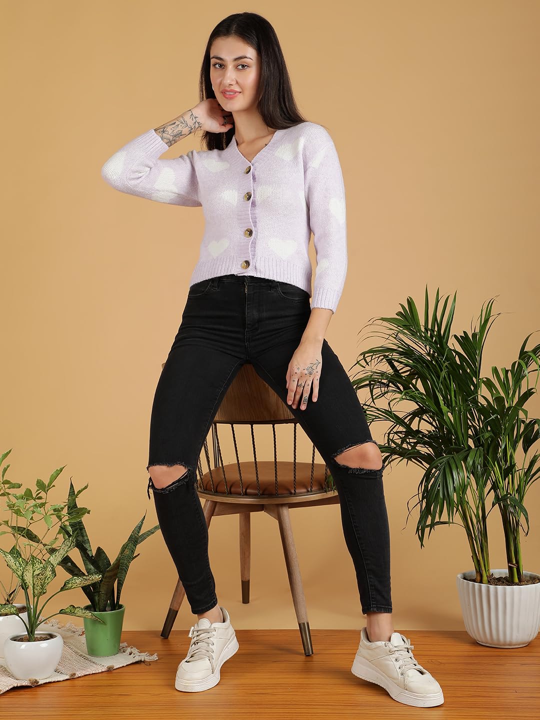 KOTTY Women's Solid Woolen Cardigan Stylish Long Sleeve Sweaters by Prixsa.com - Image 7