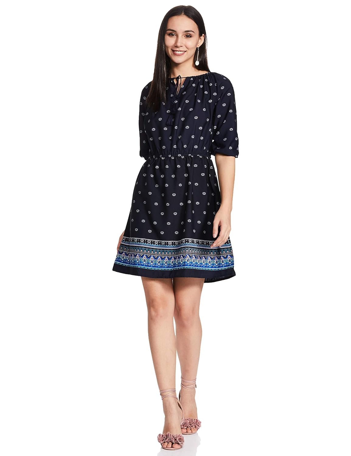 SERA Women's Crepe A-Line Midi Dress by Prixsa.com - Image 5