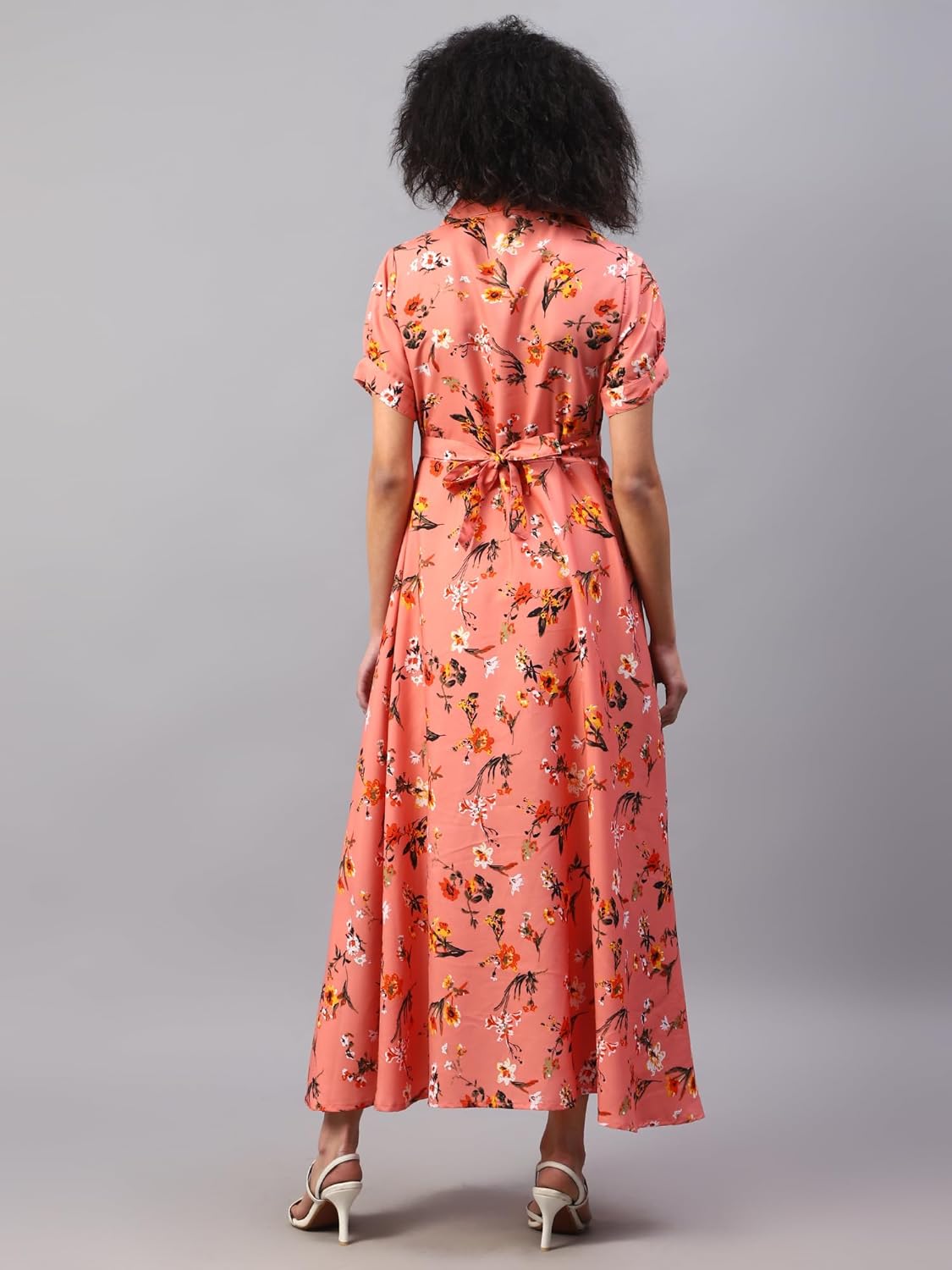 ELVORA Floral Print Women's Maxi Shirt Dress by Prixsa.com - Image 6