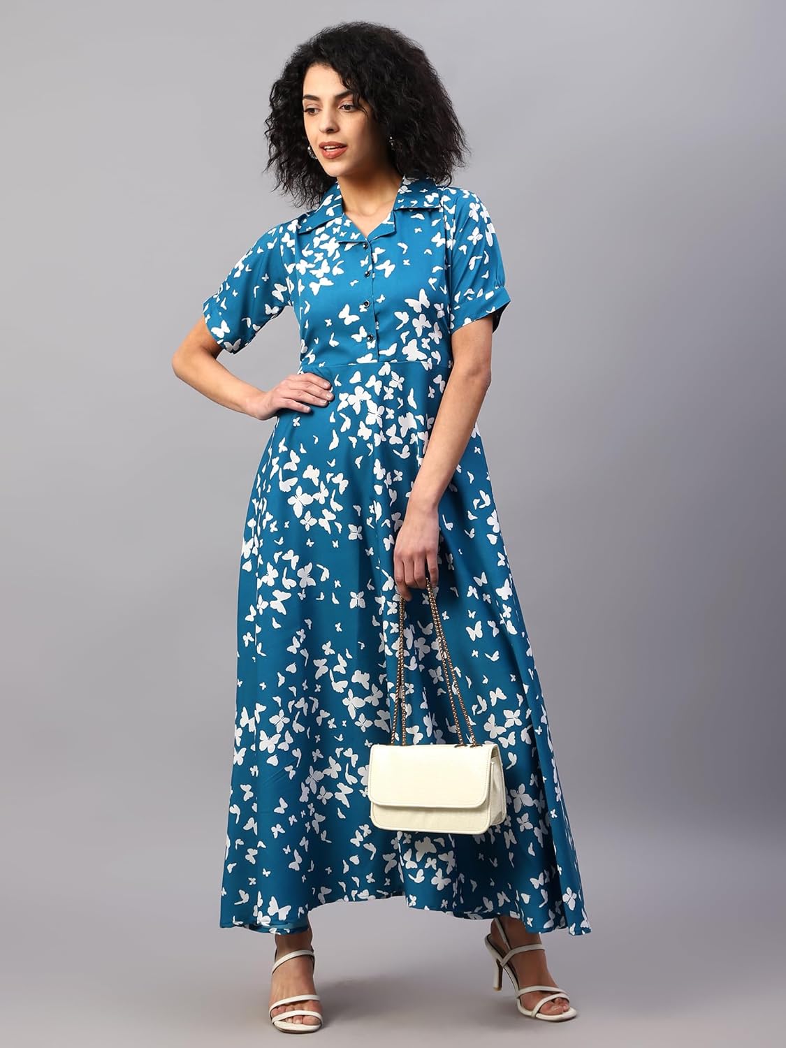 ELVORA Floral Print Women's Maxi Shirt Dress by Prixsa.com - Image 6