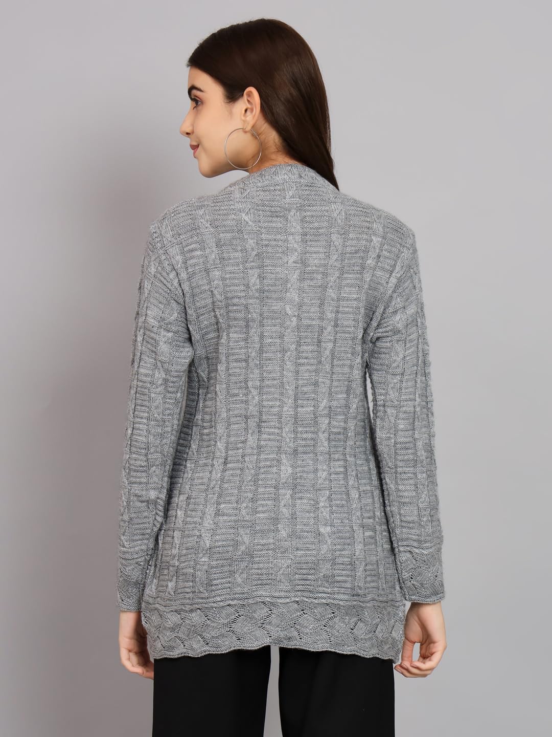 eWools Women's winterwear Woolen fullsleeves Solid Cardigan Sweater by Prixsa.com - Image 2