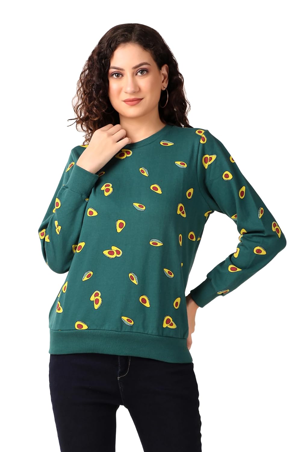 Stories.Label Cotton Sweatshirt for Women in 300 GSM Fabric with Ribbed Details Includes Plus Sizes (S-5XL) by Prixsa.com