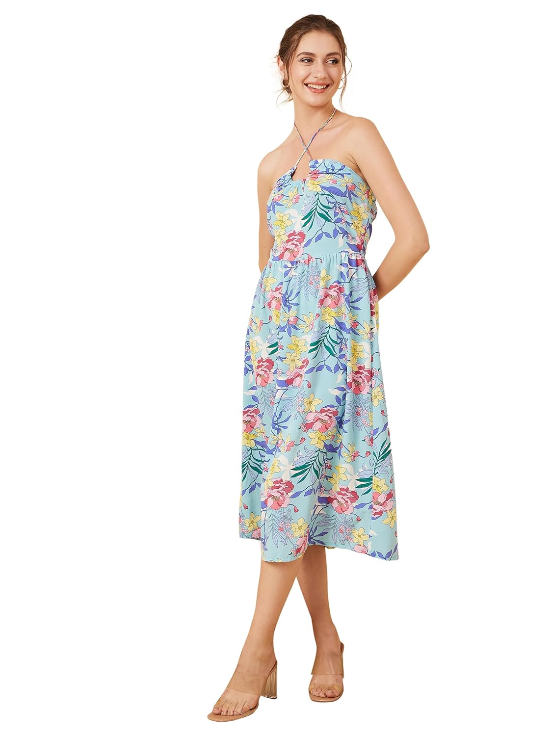 rare Women's Chiffon A-Line Midi Casual Dress by Prixsa.com