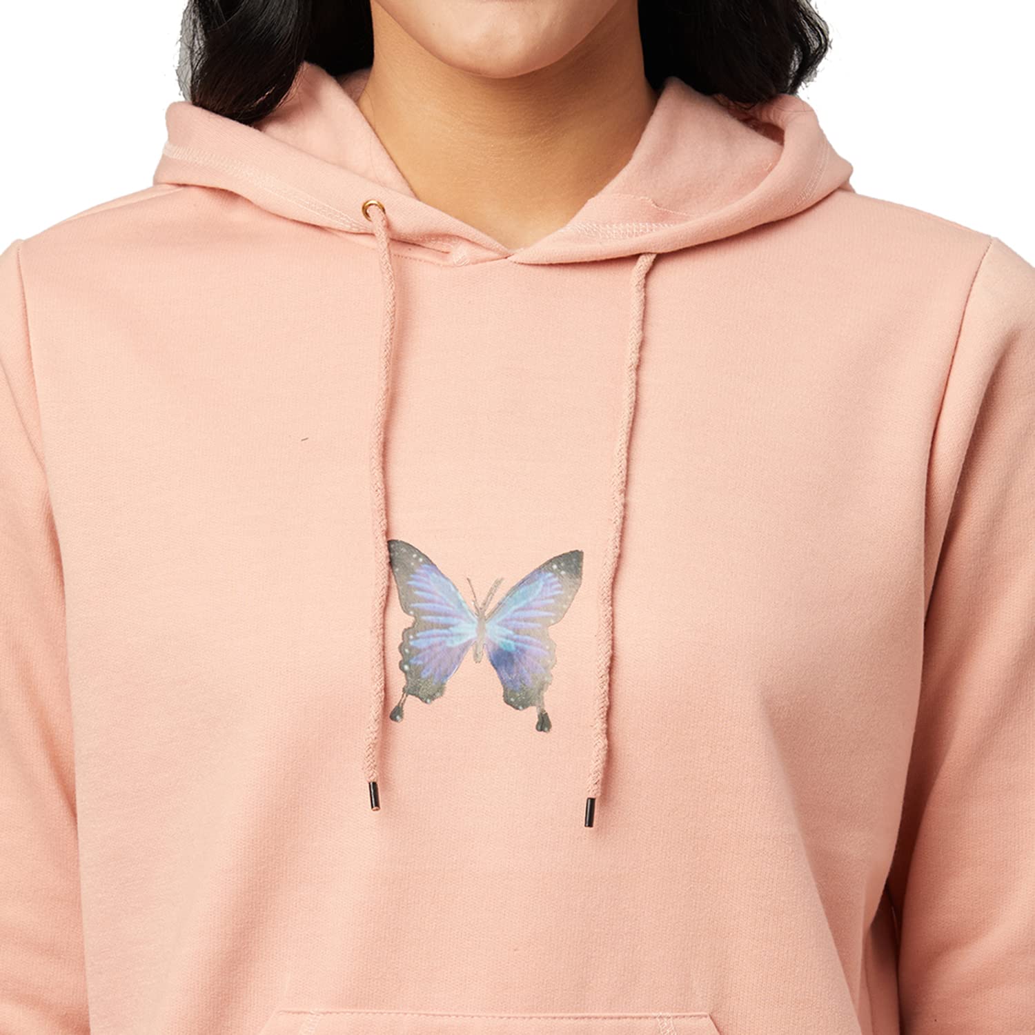 KOTTY Women Fleece Hooded Regular Fit Printed Sweatshirt by Prixsa.com - Image 4