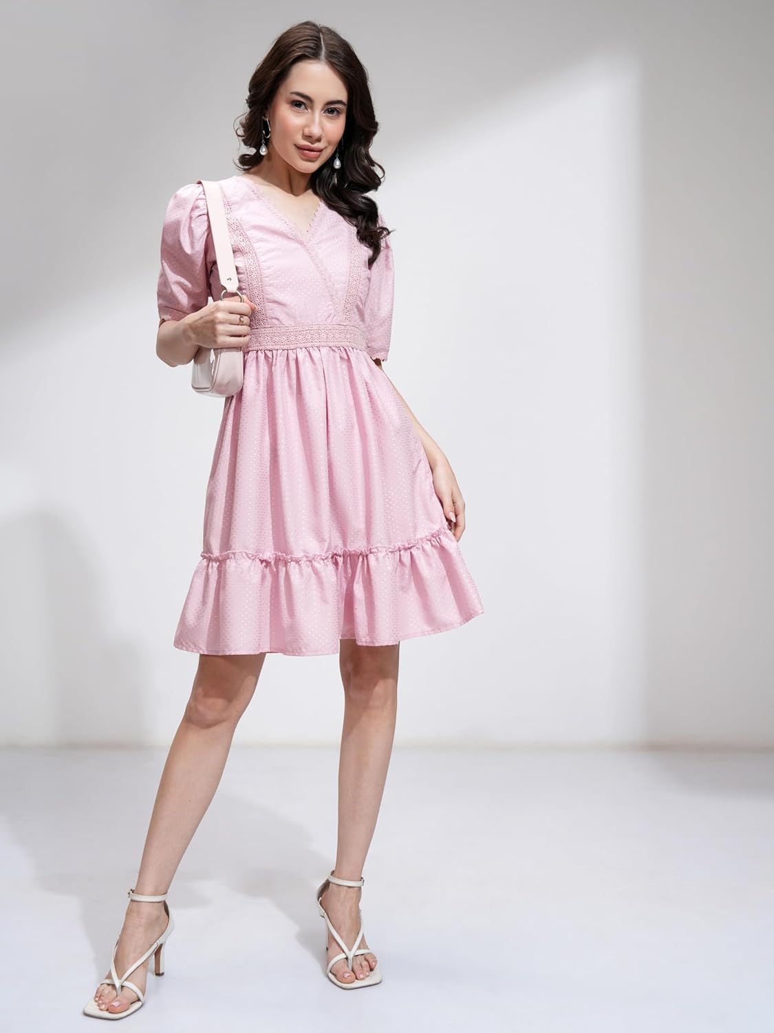 Tokyo Talkies Women's Short Sleeves V-Neck Printed Dresses | Stylish Dresses | Casual Dresses by Prixsa.com - Image 2