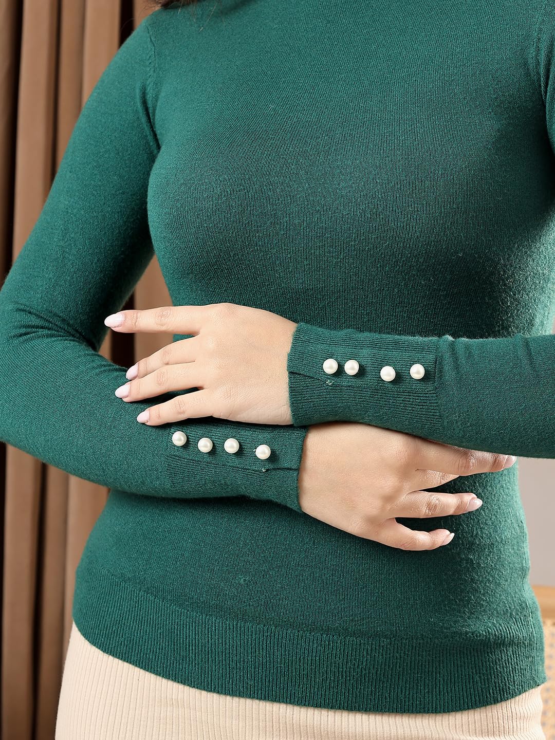 KOTTY Women's Cotton Blend Round Neck Sweater by Prixsa.com - Image 5