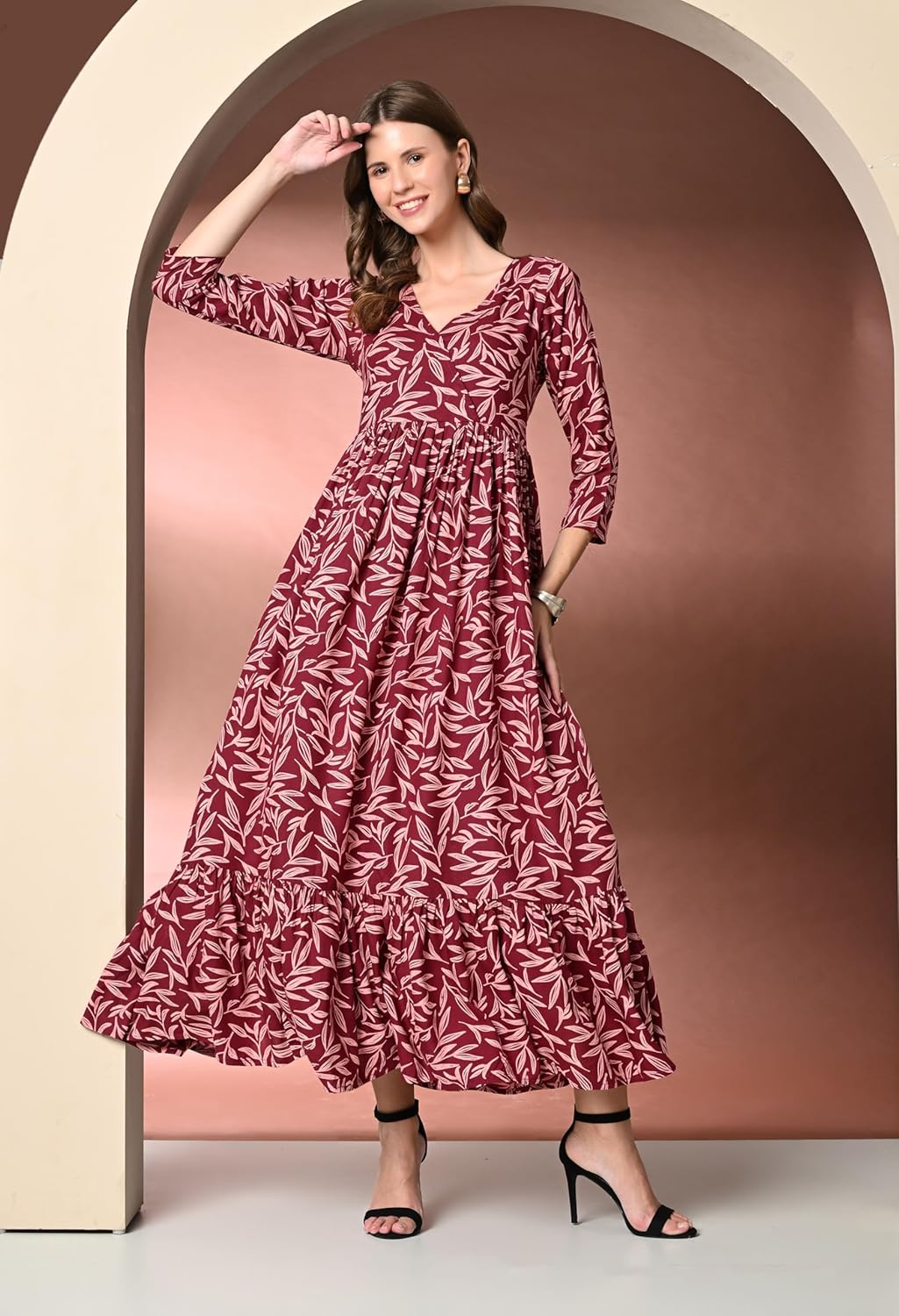 Daevish Tog New Rayon Printed Flared Maxi Dress for Women & Girl's | Women Maxi Dress by Prixsa.com - Image 6