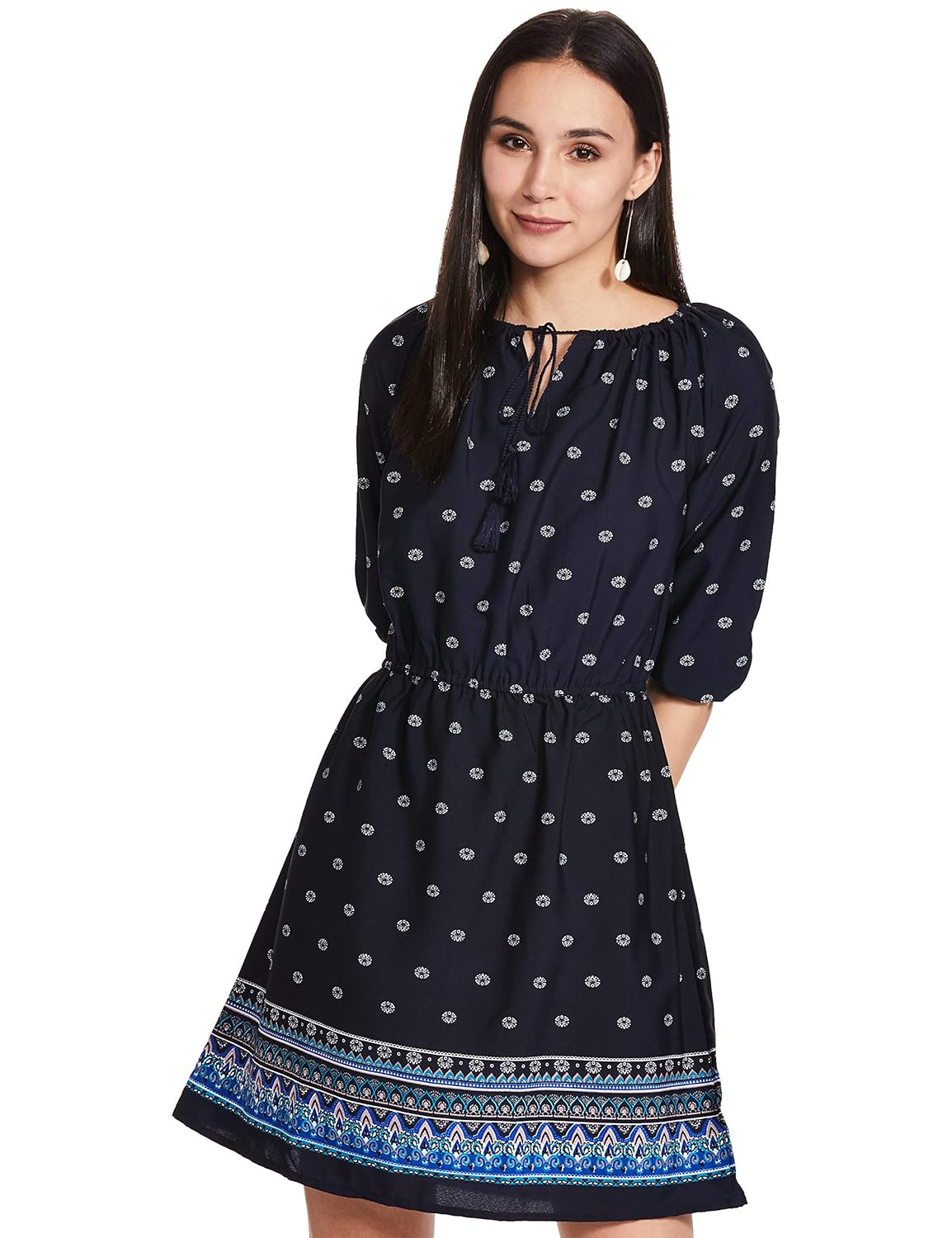SERA Women's Crepe A-Line Midi Dress by Prixsa.com