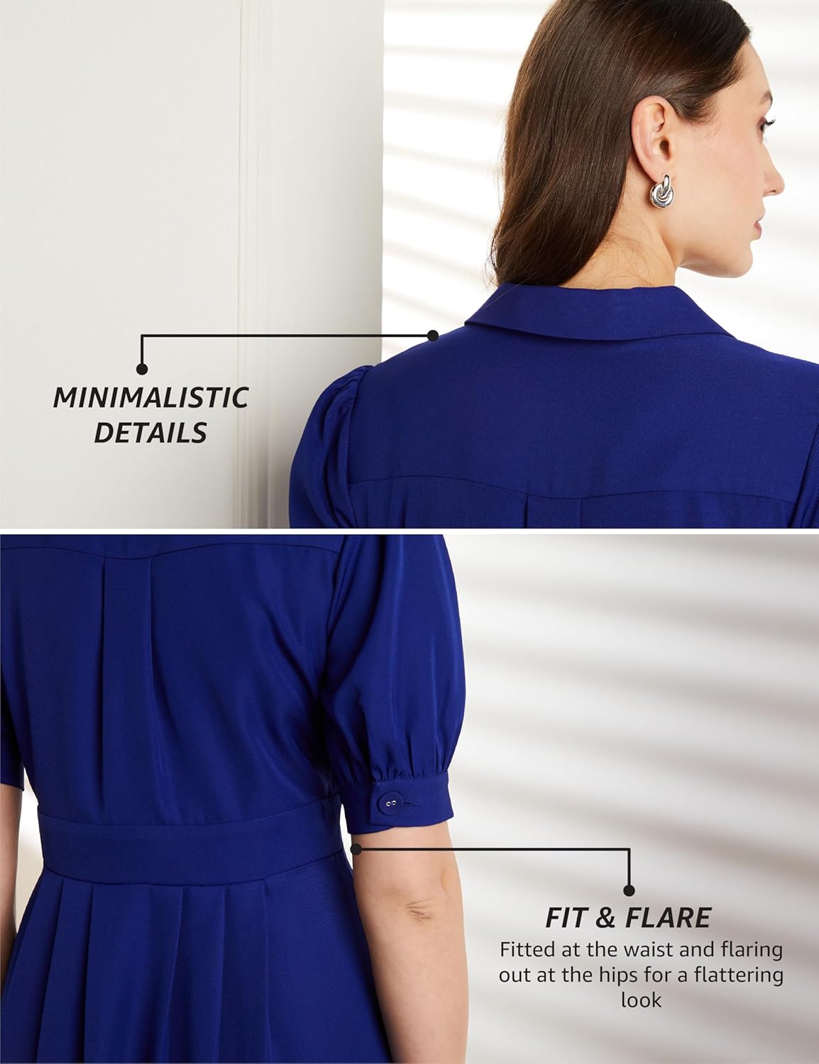 Symbol Premium Women's 'Desk-to-Dinner' Fit & Flare Wrap Dress (Midi Length | Stylish) by Prixsa.com - Image 5