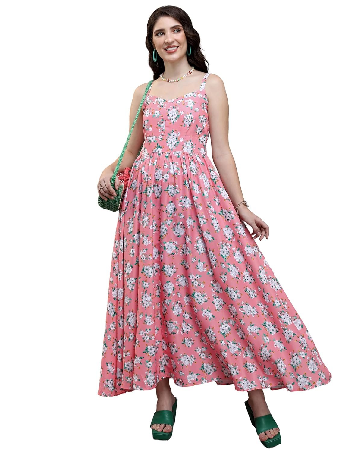 Tokyo Talkies Women's Long Sleeves V-Neck Printed Dresses | Stylish Dresses | Casual Dresses by Prixsa.com