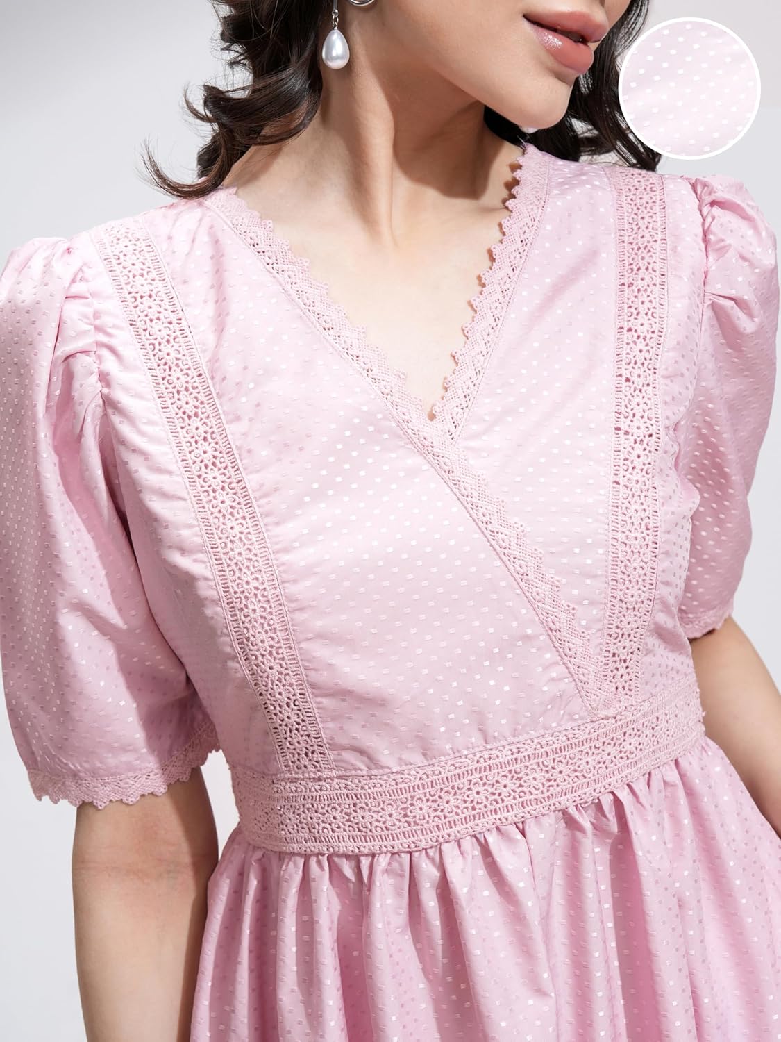 Tokyo Talkies Women's Short Sleeves V-Neck Printed Dresses | Stylish Dresses | Casual Dresses by Prixsa.com - Image 6