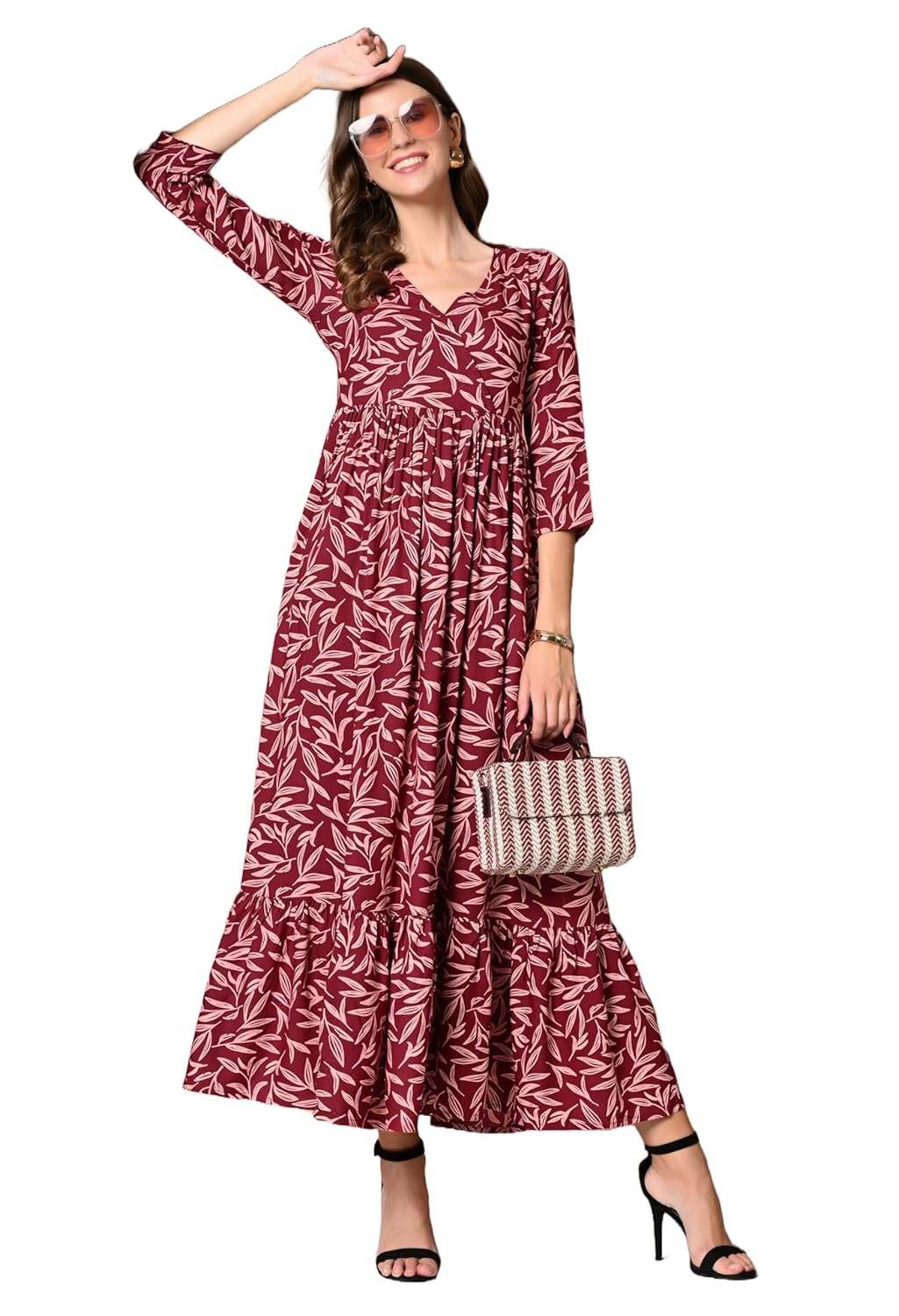 Daevish Tog New Rayon Printed Flared Maxi Dress for Women & Girl's | Women Maxi Dress by Prixsa.com