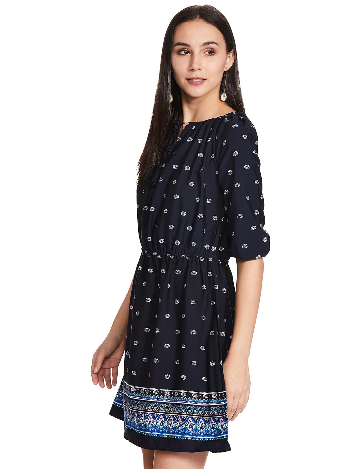 SERA Women's Crepe A-Line Midi Dress by Prixsa.com - Image 3