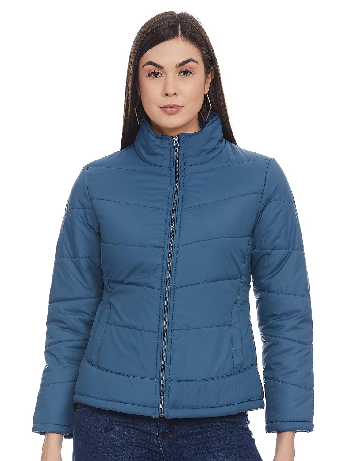 Qube By Fort Collins Women's Nylon & Net Nylon Short Length Jacket by Prixsa.com