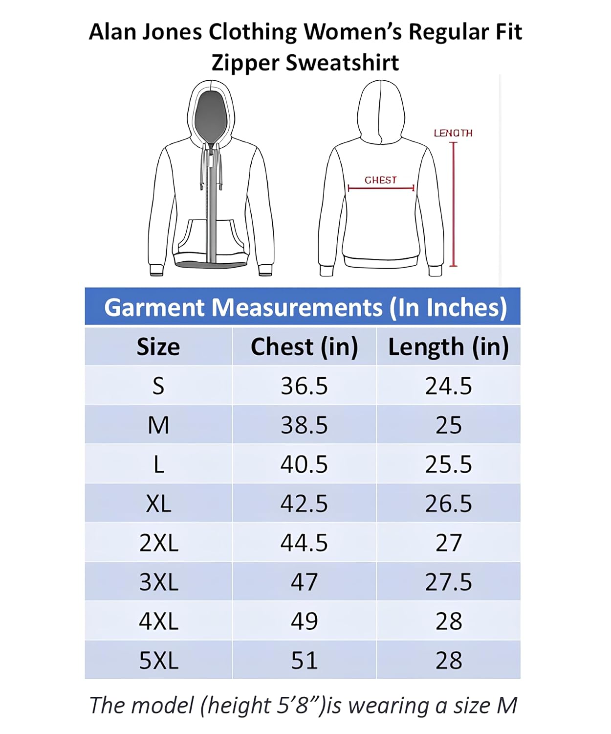 Alan Jones Clothing Women's Solid Zipper Hooded Sweatshirt | Front Zip, Ribbed Hem, Lined Hood, Casual Winter Wear by Prixsa.com - Image 6