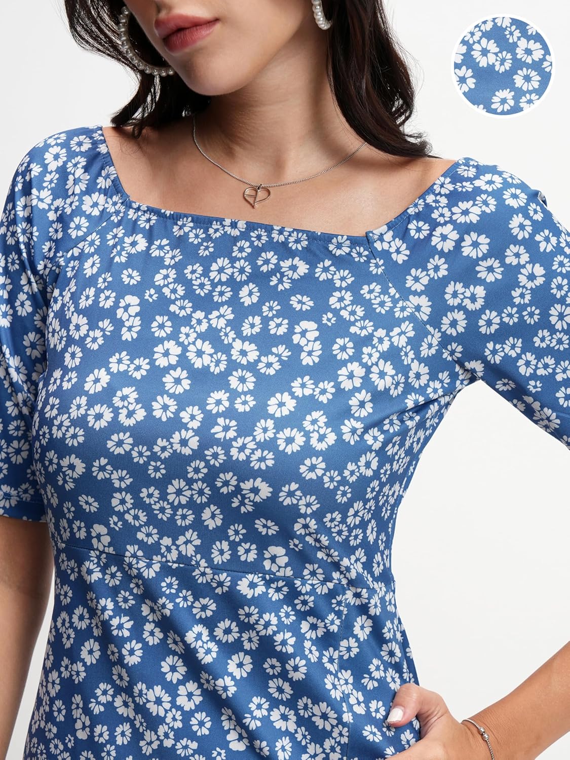 Tokyo Talkies Womens Floral Print Sheath Dress | Short Sleeves & Sleek Fit | Elegant & Effortlessly Chic| Stylish by Prixsa.com - Image 8