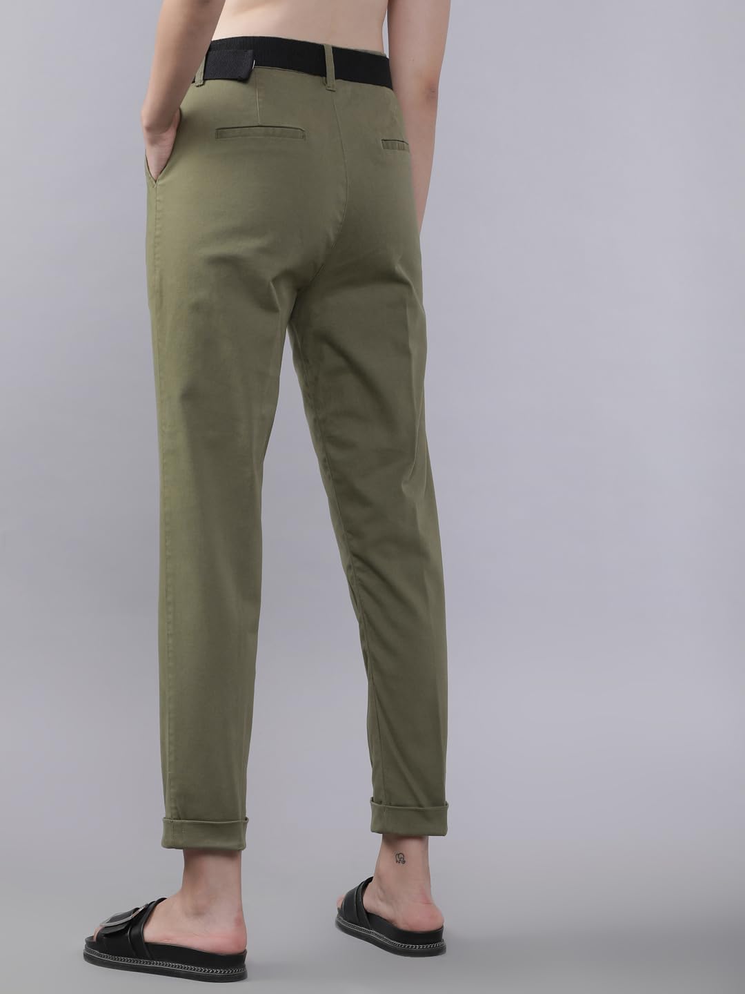 Tokyo Talkies Women's Regular Fit Regular Trousers | Stretchable Trousers| Mid-Rise by Prixsa.com - Image 3