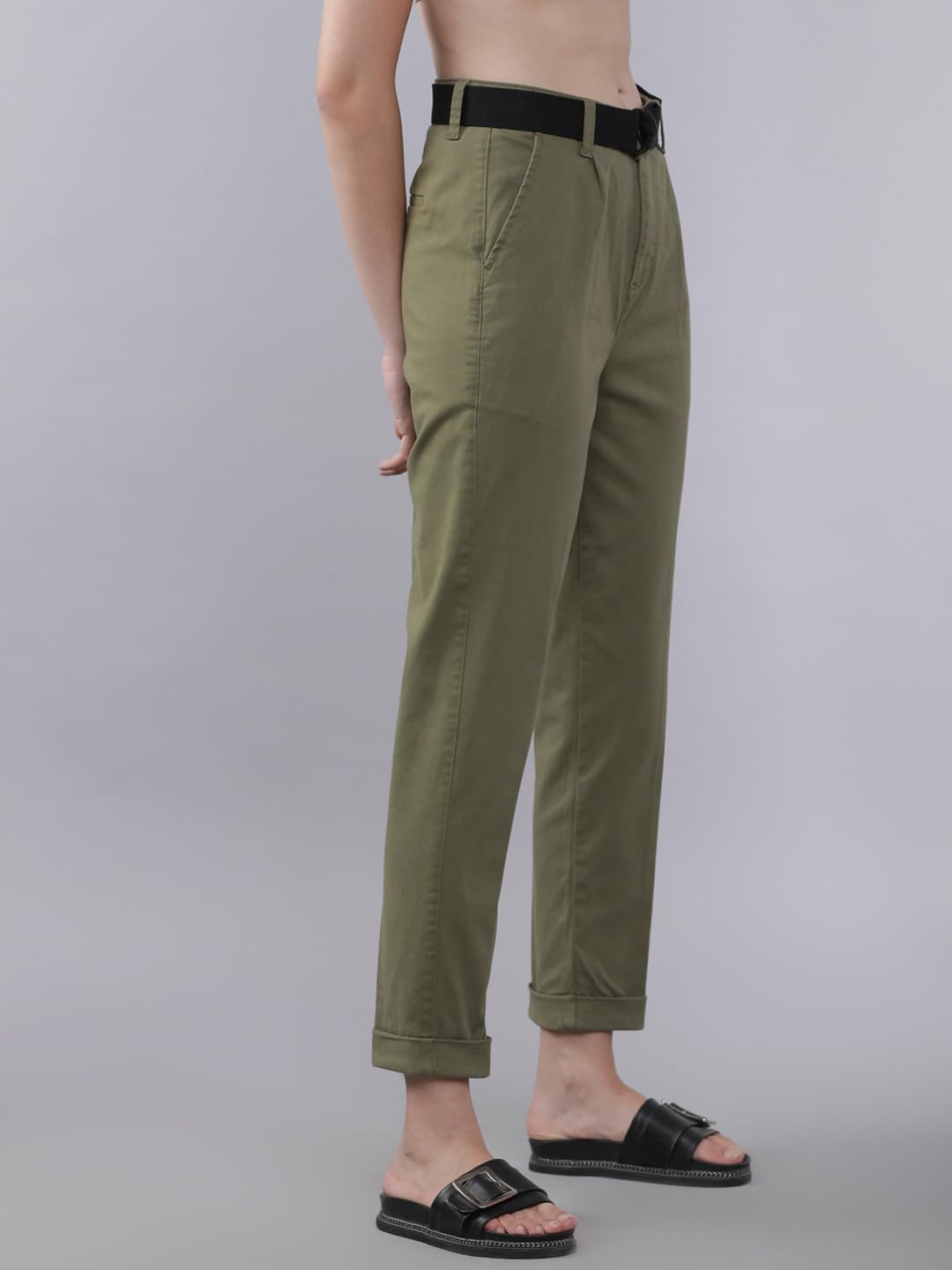Tokyo Talkies Women's Regular Fit Regular Trousers | Stretchable Trousers| Mid-Rise by Prixsa.com - Image 4