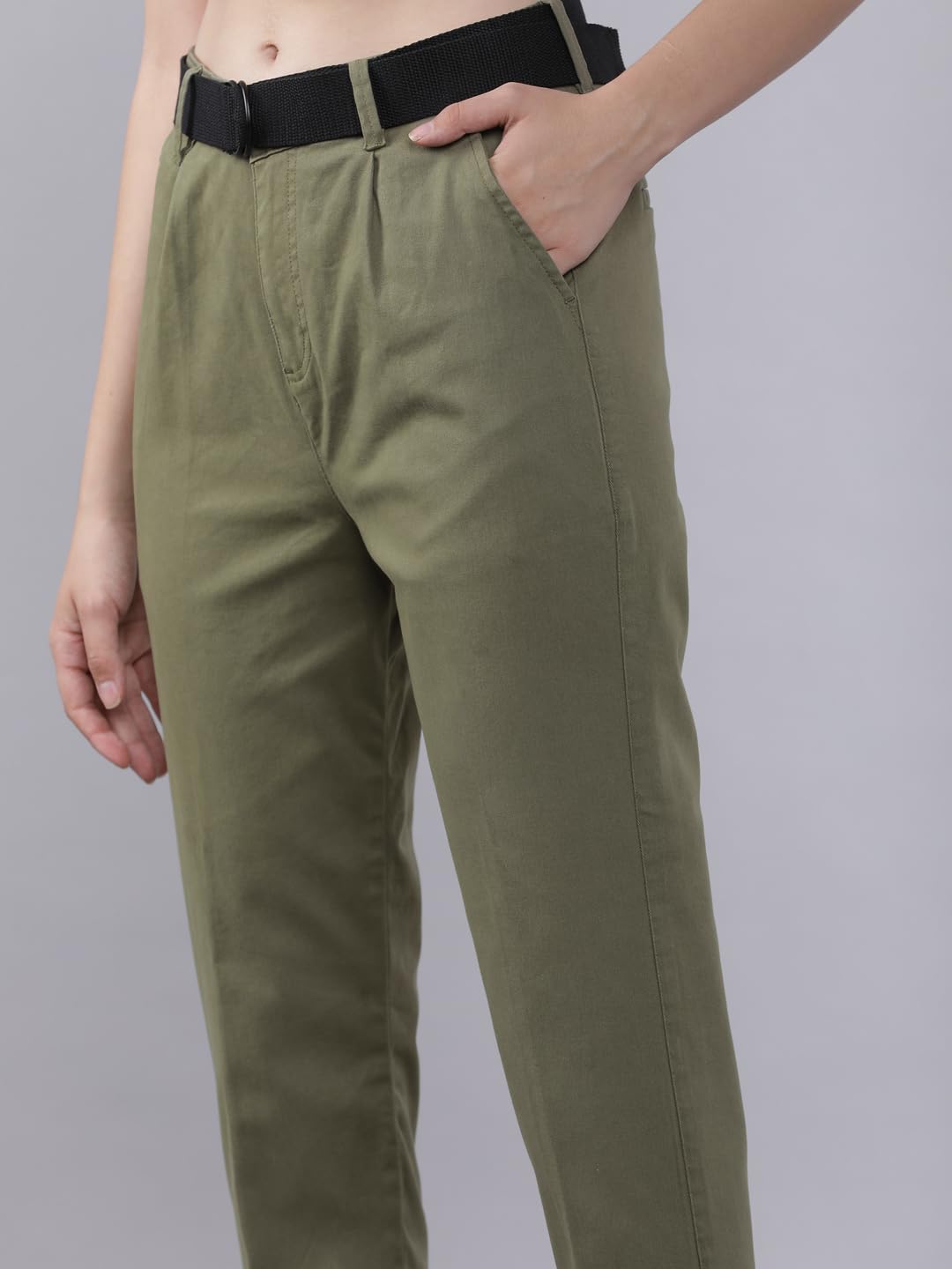 Tokyo Talkies Women's Regular Fit Regular Trousers | Stretchable Trousers| Mid-Rise by Prixsa.com - Image 5
