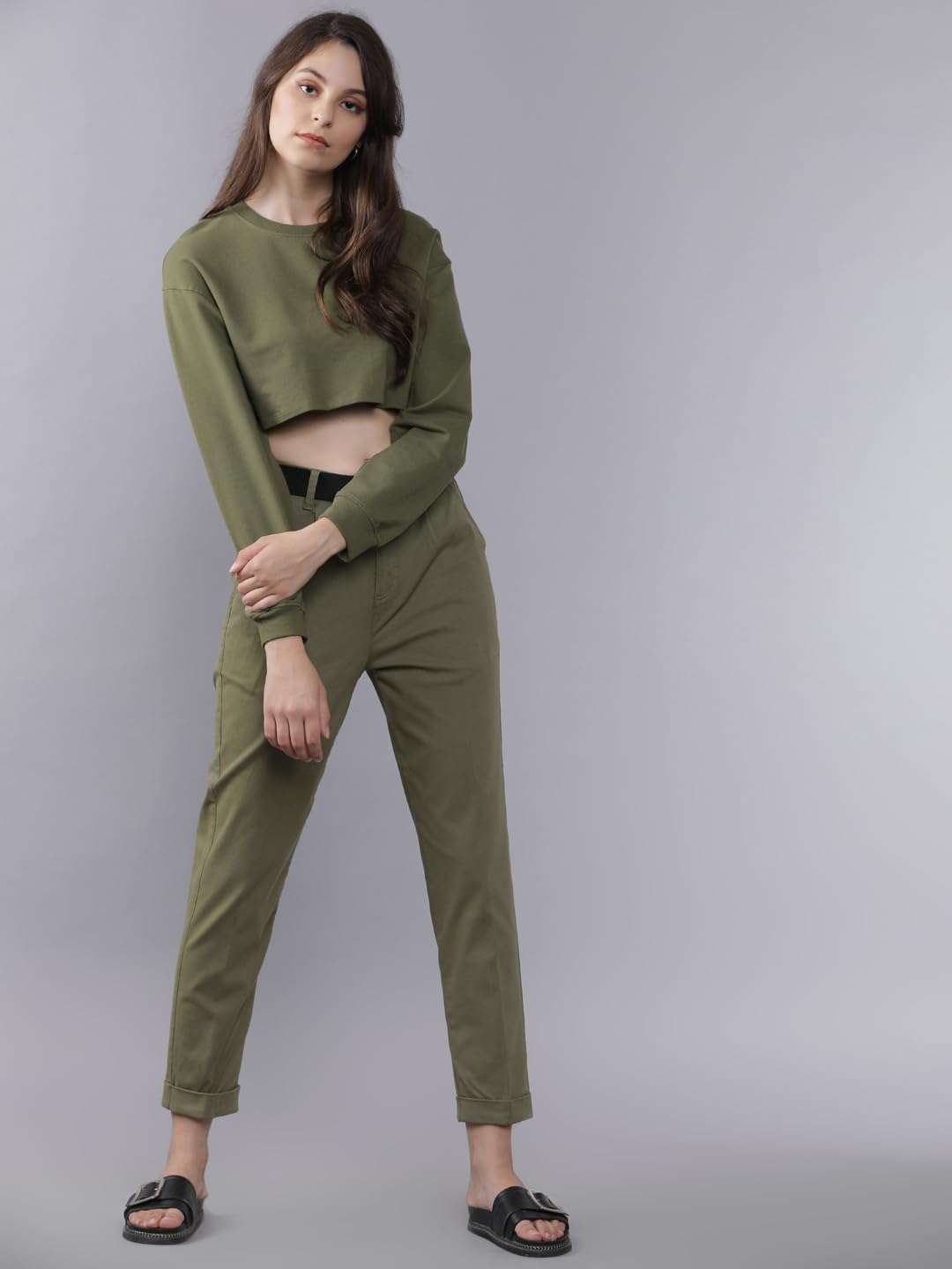 Tokyo Talkies Women's Regular Fit Regular Trousers | Stretchable Trousers| Mid-Rise by Prixsa.com - Image 6