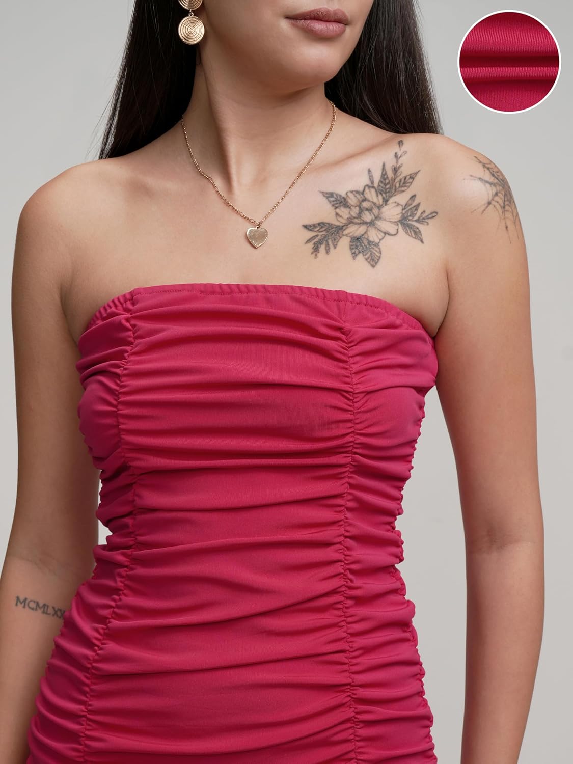 Tokyo Talkies Womens Glamorous Off-Shoulder Ruched Bodycon Mini Dress | Sleek & Flattering Silhouette for A Bold Statement| Stylish by Prixsa.com - Image 8