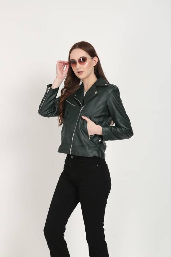 Faux Leather Casual Solid biker stylish full sleeve Regular Jacket and Short Coat for Women And Girls by Prixsa.com - Image 5