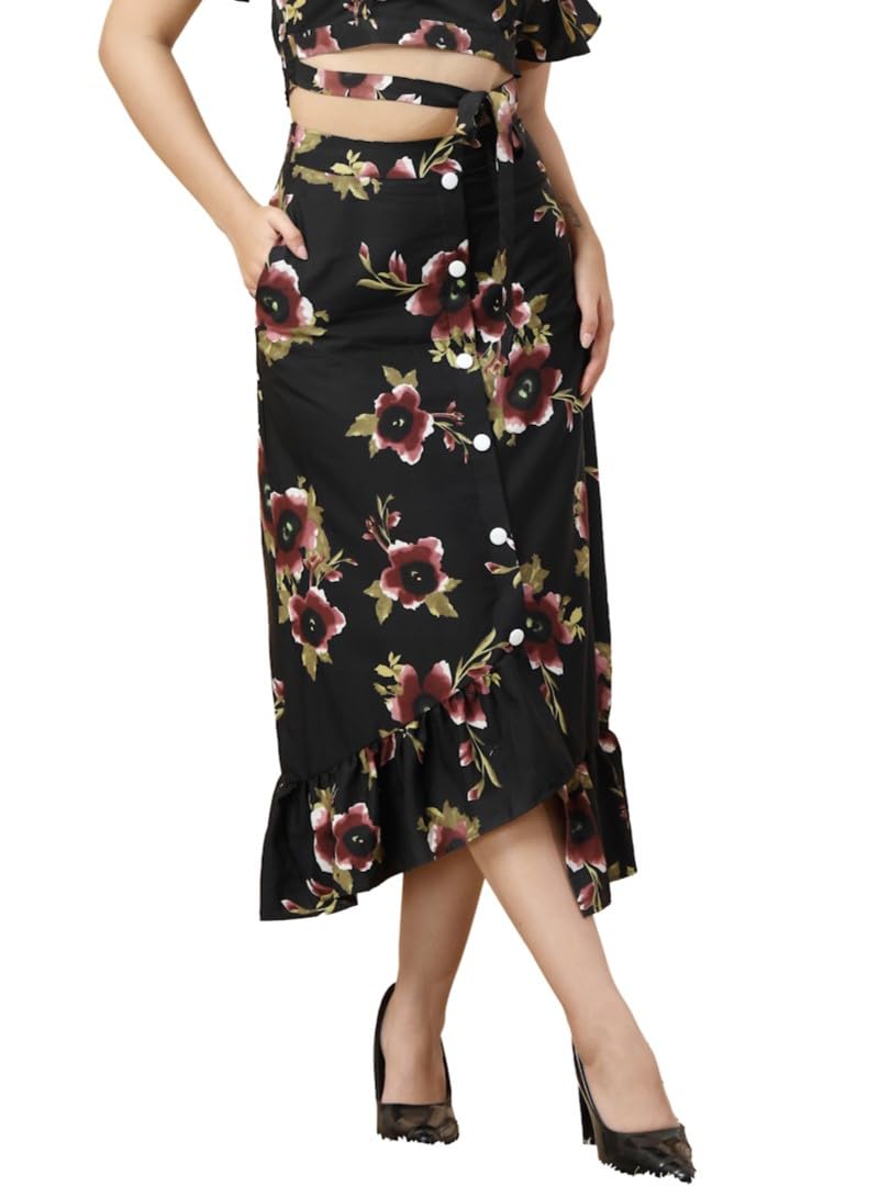 OOMPH! Long Skirts for Women, Assymetric Hem by Prixsa.com