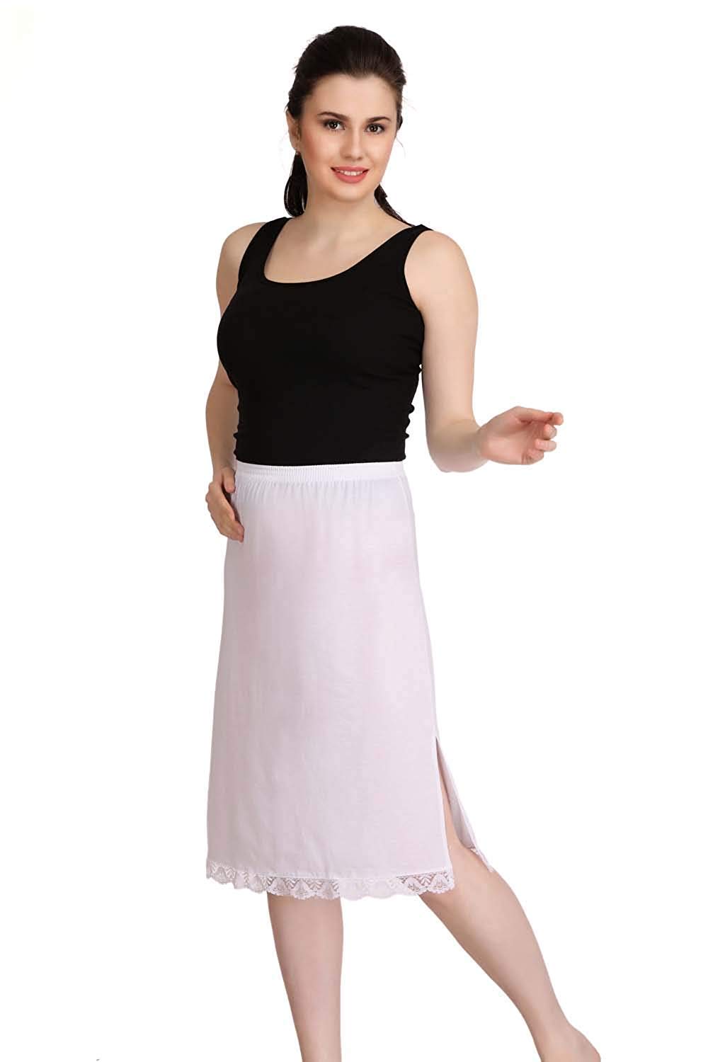 Splash Cotton Rich Regular Skirt Slip for Women - Knee Length by Prixsa.com - Image 4