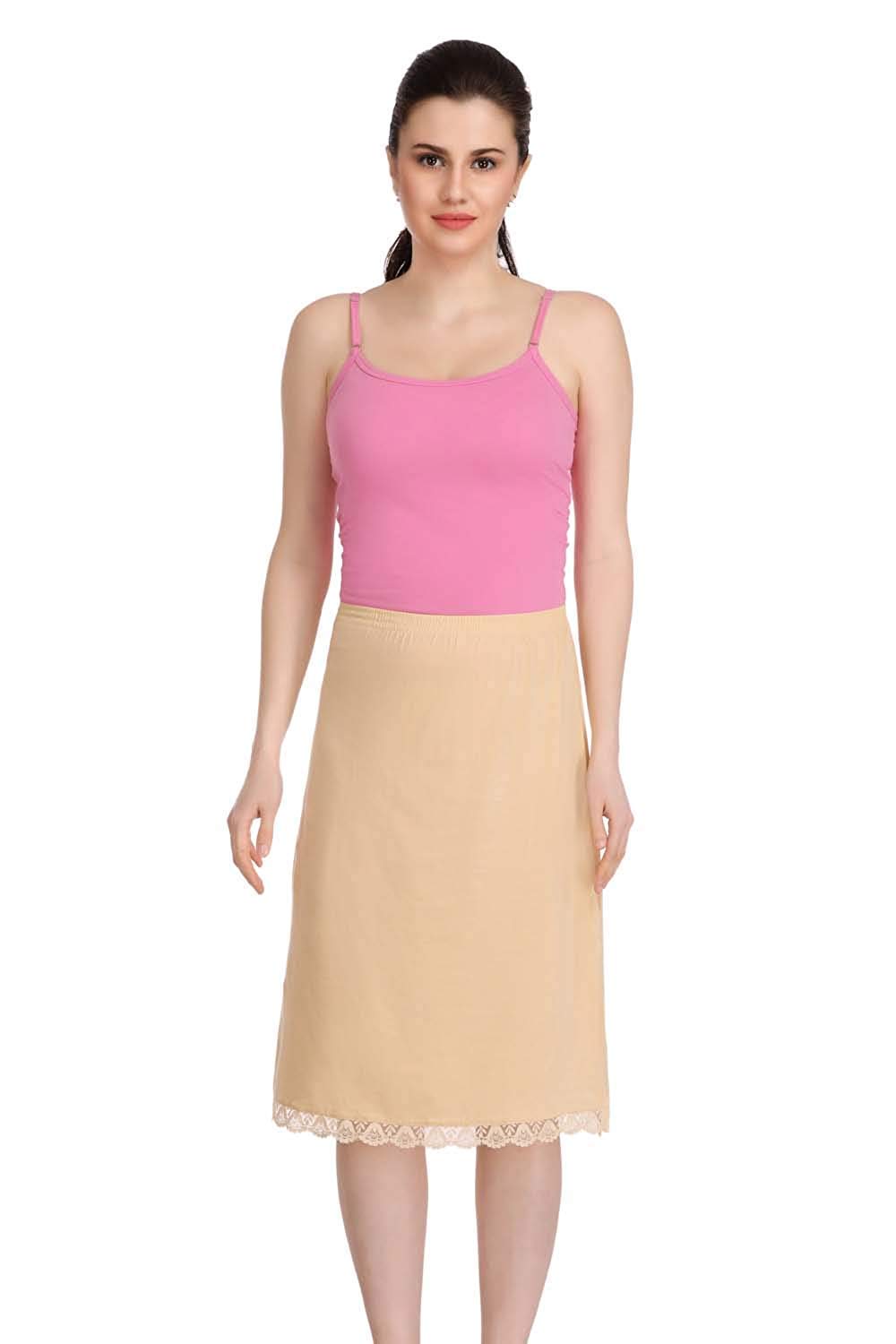 Splash Cotton Rich Regular Skirt Slip for Women - Knee Length by Prixsa.com - Image 5