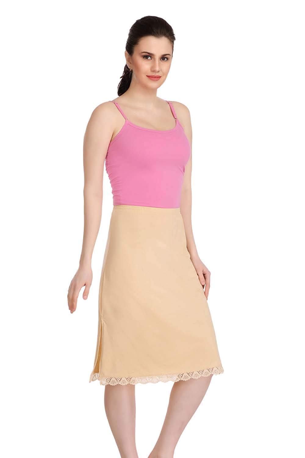 Splash Cotton Rich Regular Skirt Slip for Women - Knee Length by Prixsa.com - Image 6