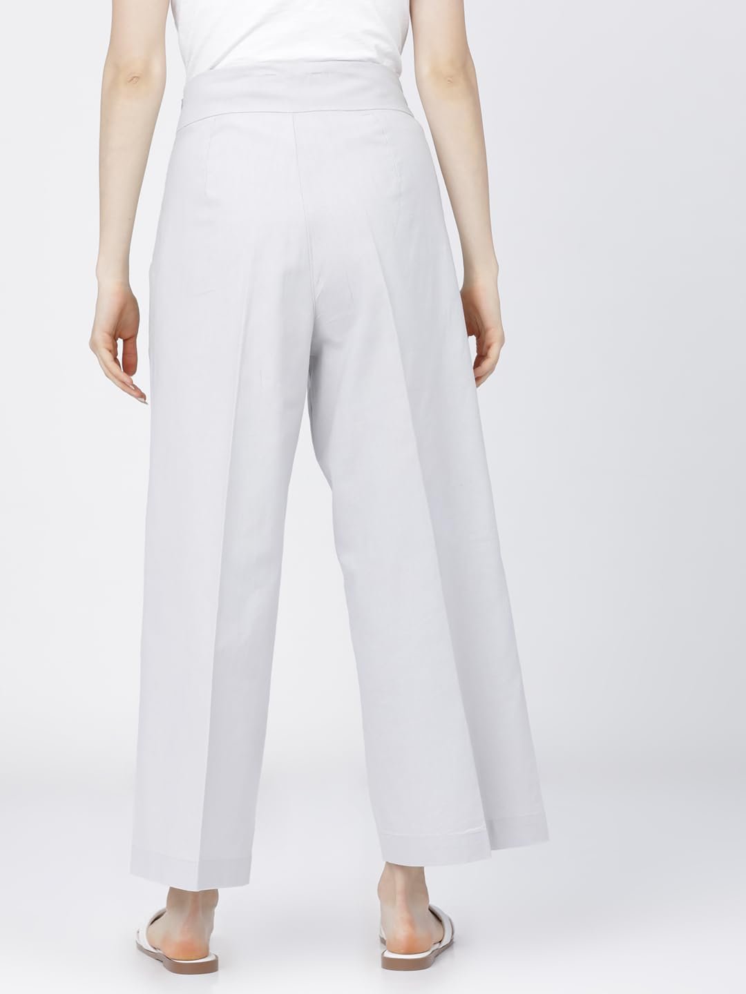 Tokyo Talkies Women's Flared Wide Leg Trousers | Stretchable Trousers| High-Rise by Prixsa.com - Image 3