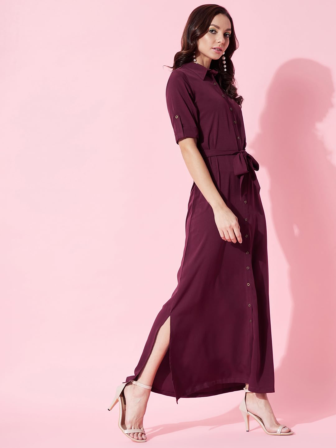 Uptownie Lite Collar Buttoned Down Shirt Maxi Dress by Prixsa.com - Image 5