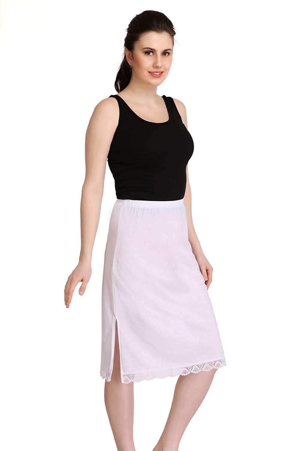 Splash Cotton Rich Regular Skirt Slip for Women - Knee Length by Prixsa.com - Image 3
