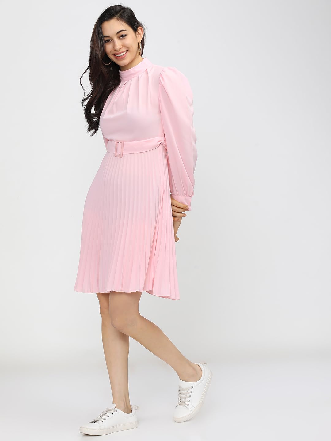 Tokyo Talkies Women's Long Sleeves High Neck Solid Dresses | Stylish Dresses | Casual Dresses by Prixsa.com - Image 2