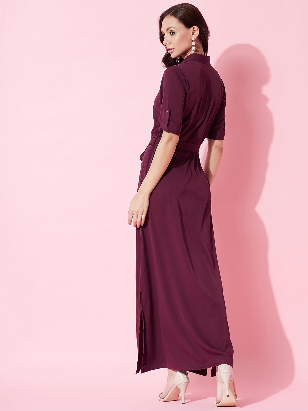 Uptownie Lite Collar Buttoned Down Shirt Maxi Dress by Prixsa.com - Image 4