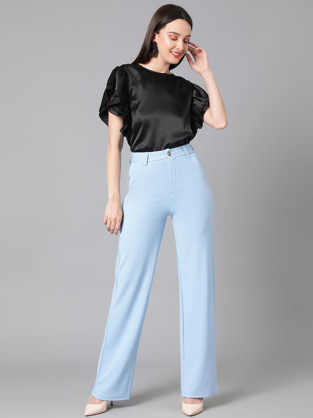 KOTTY Women's High Rise Cotton Blend Relaxed Fit Trousers by Prixsa.com - Image 7