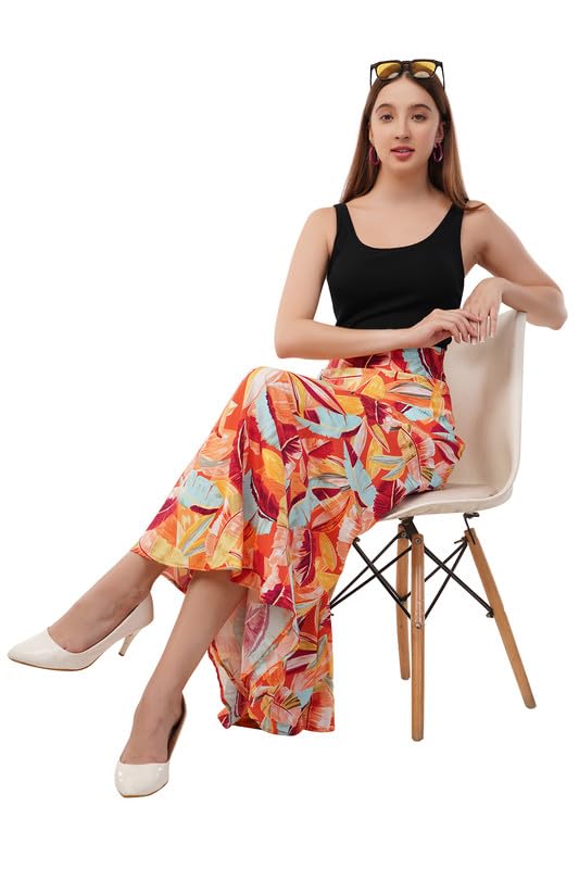 MedleyHues Women's Printed Maxi Wraparound Skirt by Prixsa.com - Image 3