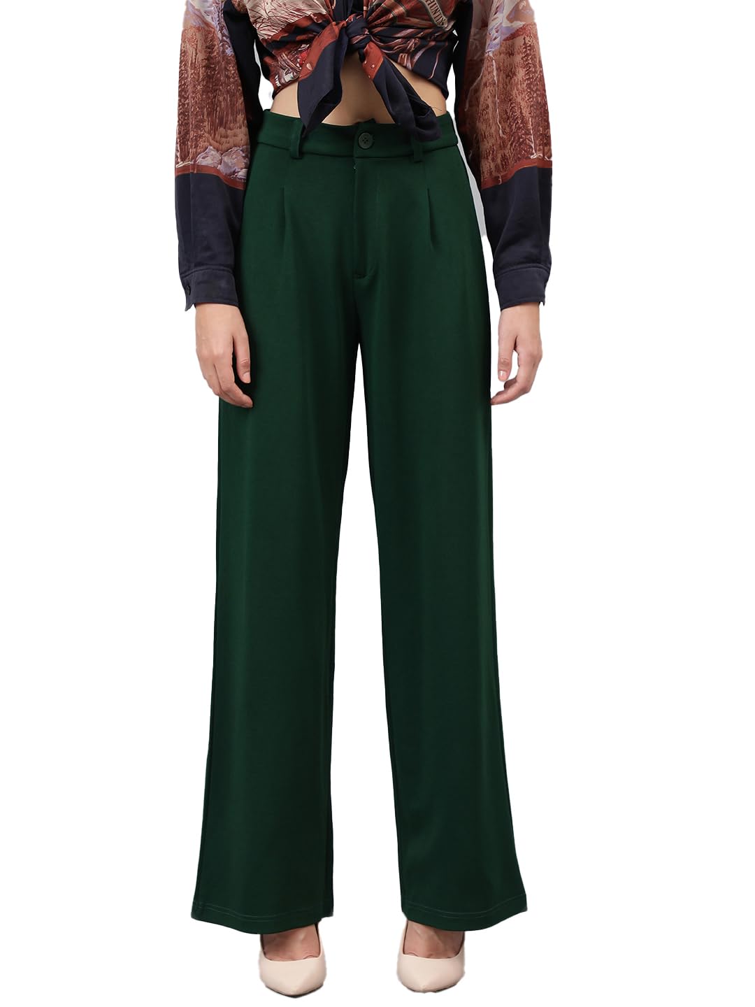 KOTTY Women's Straight Fit Mid Rise Trouser by Prixsa.com