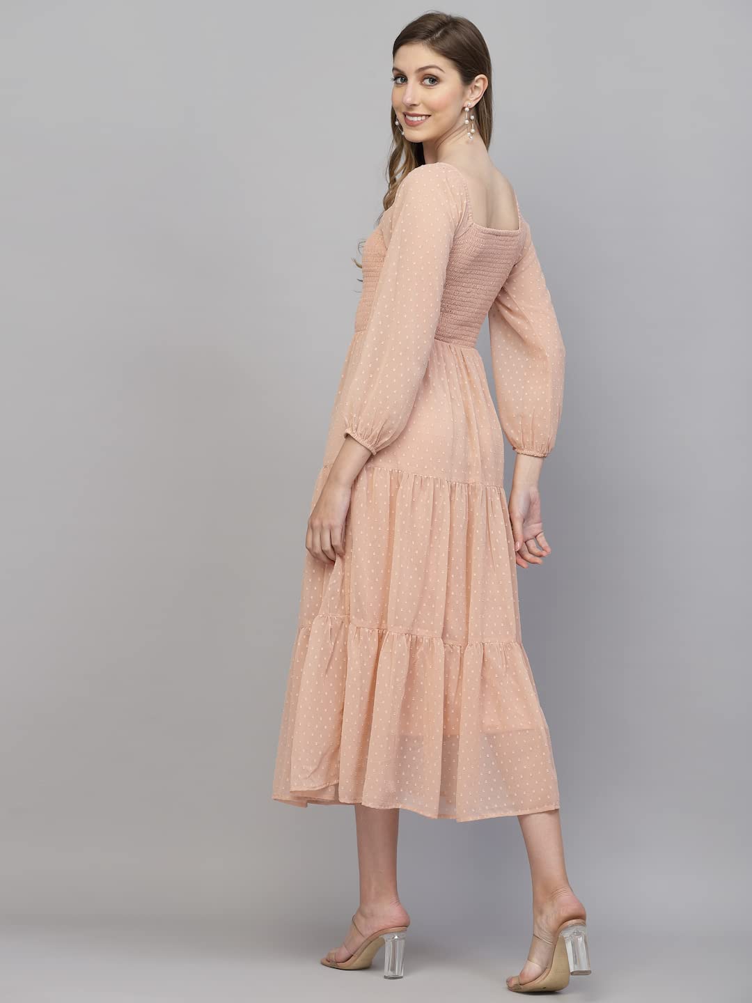 AAYU FIT & Flare Dobby Smoking Yoke Dress by Prixsa.com - Image 2