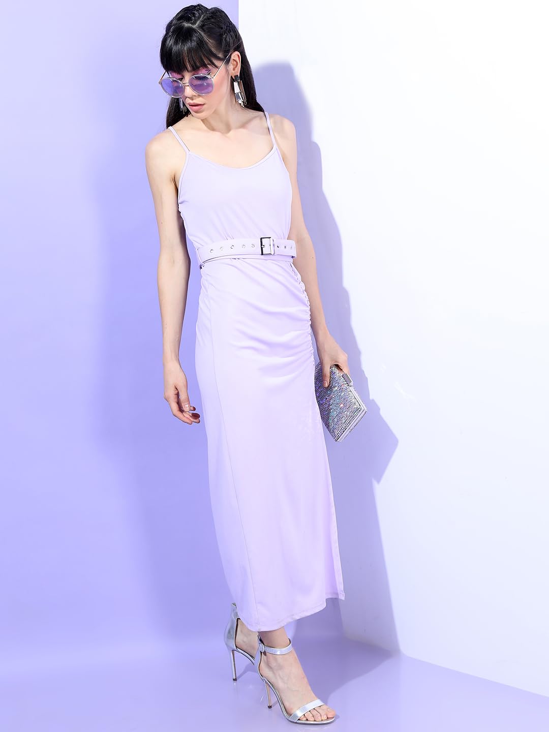 Tokyo Talkies Women's Sleeveless V-Neck Solid Dresses | Stylish| Casual by Prixsa.com - Image 5
