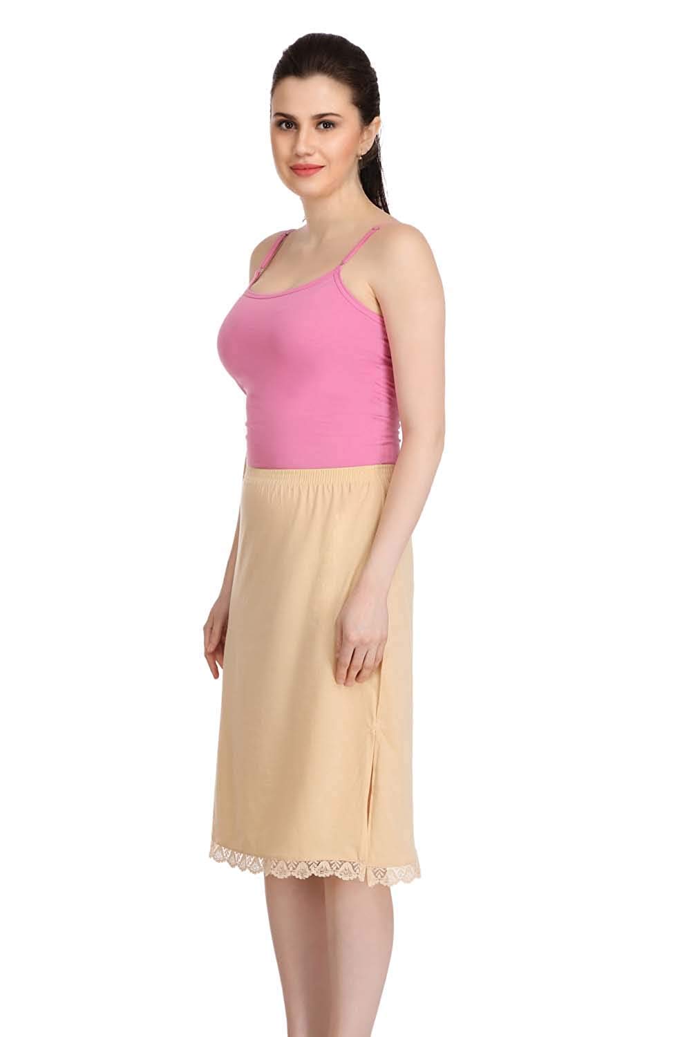Splash Cotton Rich Regular Skirt Slip for Women - Knee Length by Prixsa.com - Image 7