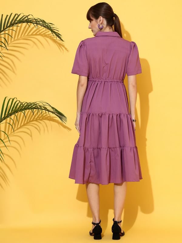 Sheetal Associates Women's Casual Half Sleeve Crepe Shirt Dress by Prixsa.com - Image 5
