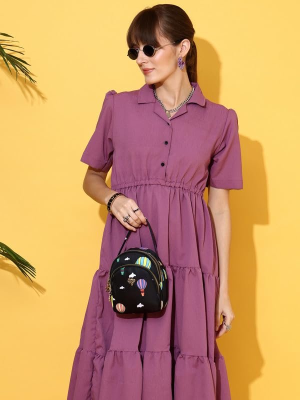 Sheetal Associates Women's Casual Half Sleeve Crepe Shirt Dress by Prixsa.com - Image 4
