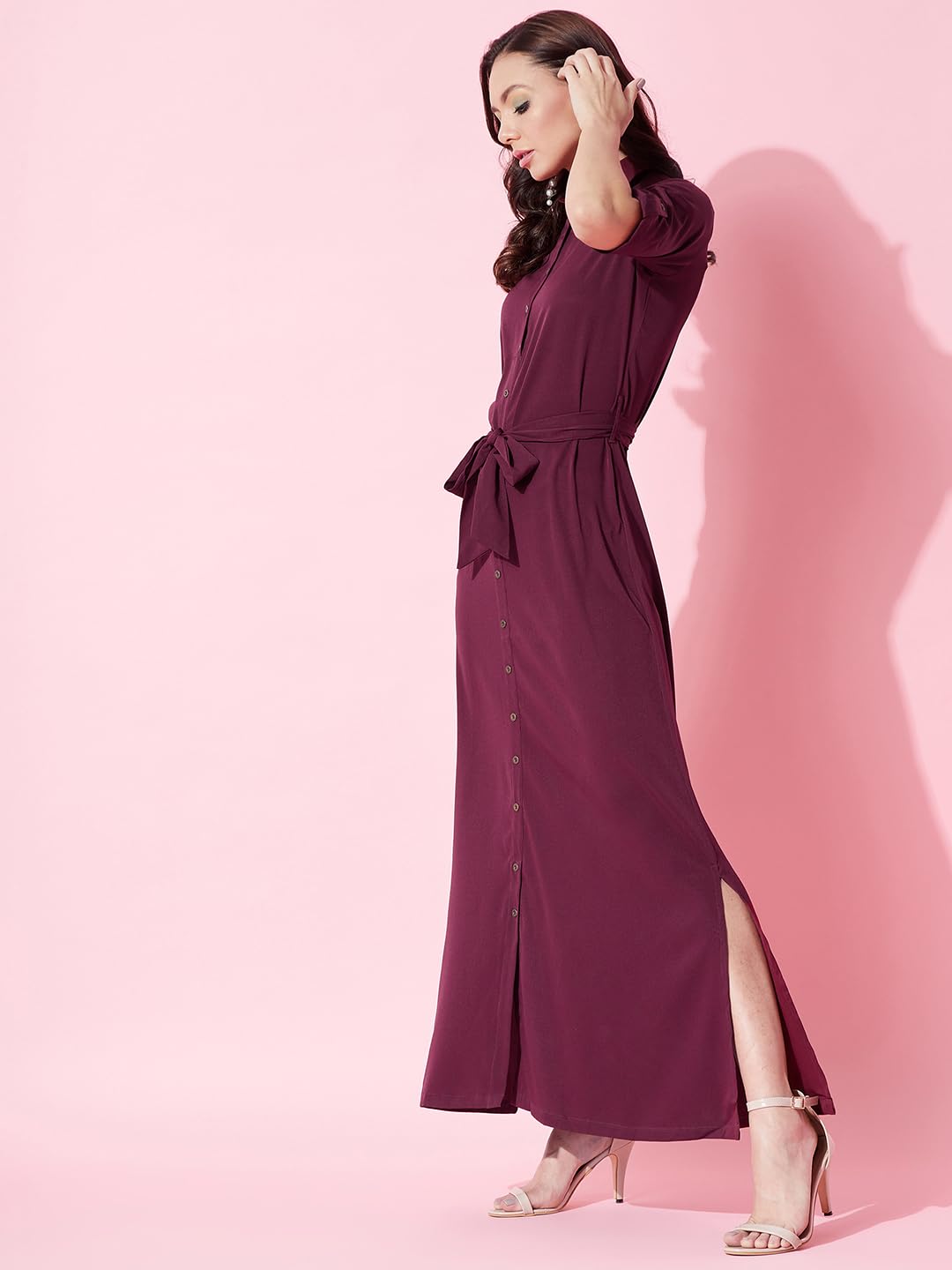 Uptownie Lite Collar Buttoned Down Shirt Maxi Dress by Prixsa.com - Image 3
