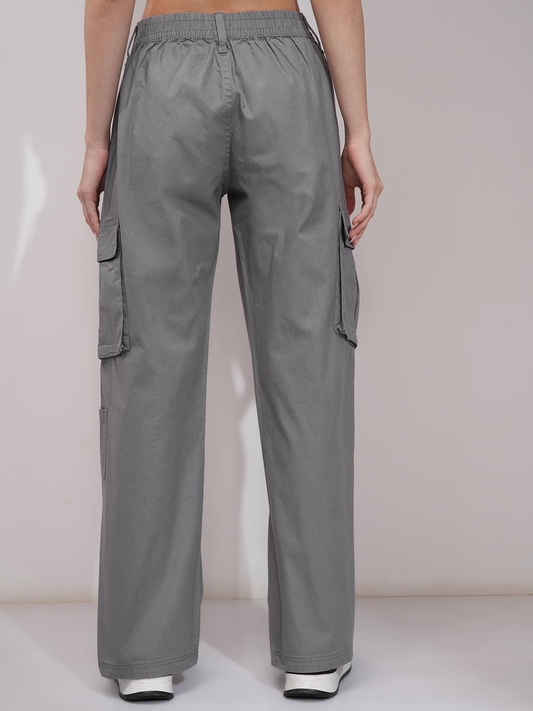 Tokyo Talkies Women's Straight Fit Cargos Trousers| Mid-Rise by Prixsa.com - Image 3