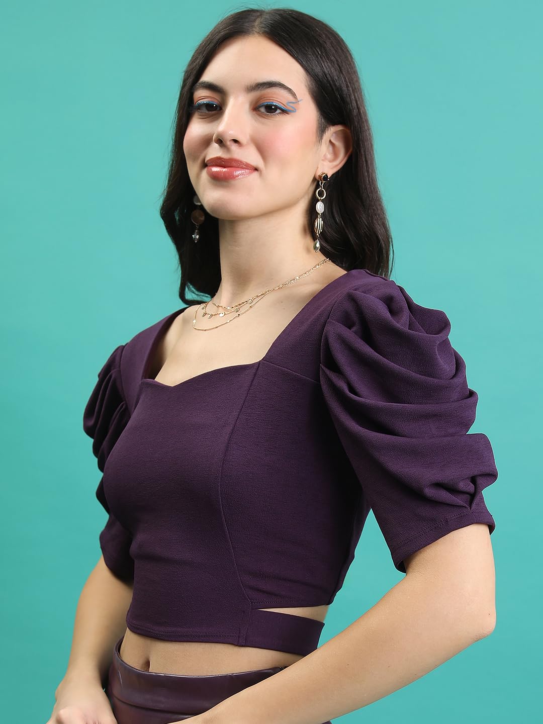 Tokyo Talkies Women's Solid Regular Fit Tops by Prixsa.com - Image 5