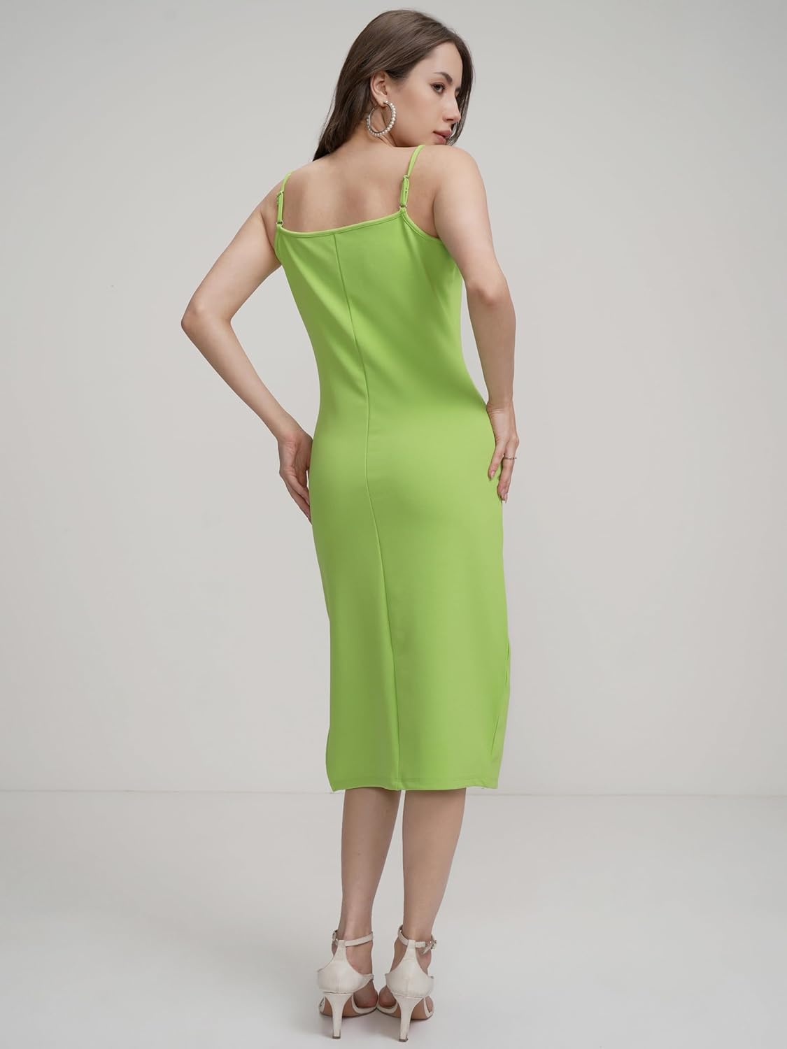 Tokyo Talkies Women's Shoulder Straps Bodycon Midi Dress | Chic & Stylish | Perfect for Parties, Date Nights & Evening Glam by Prixsa.com - Image 6