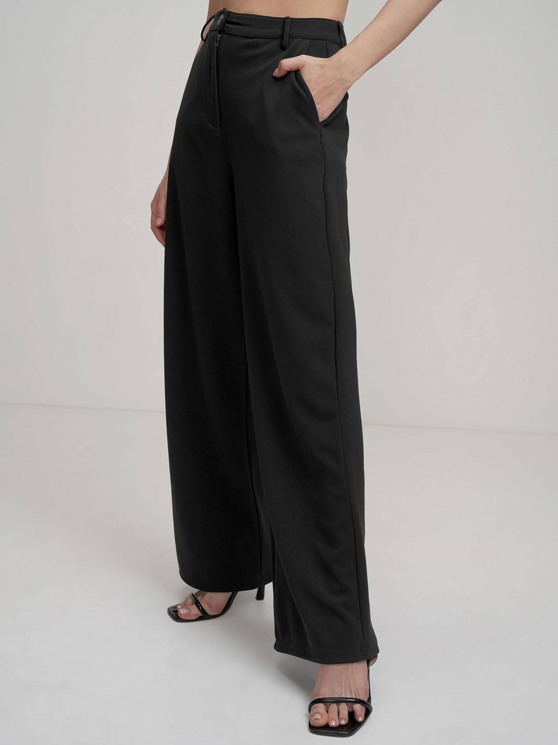 Tokyo Talkies Women's Flared Regular Trousers | Stretchable Trousers|Mid-Rise by Prixsa.com - Image 7